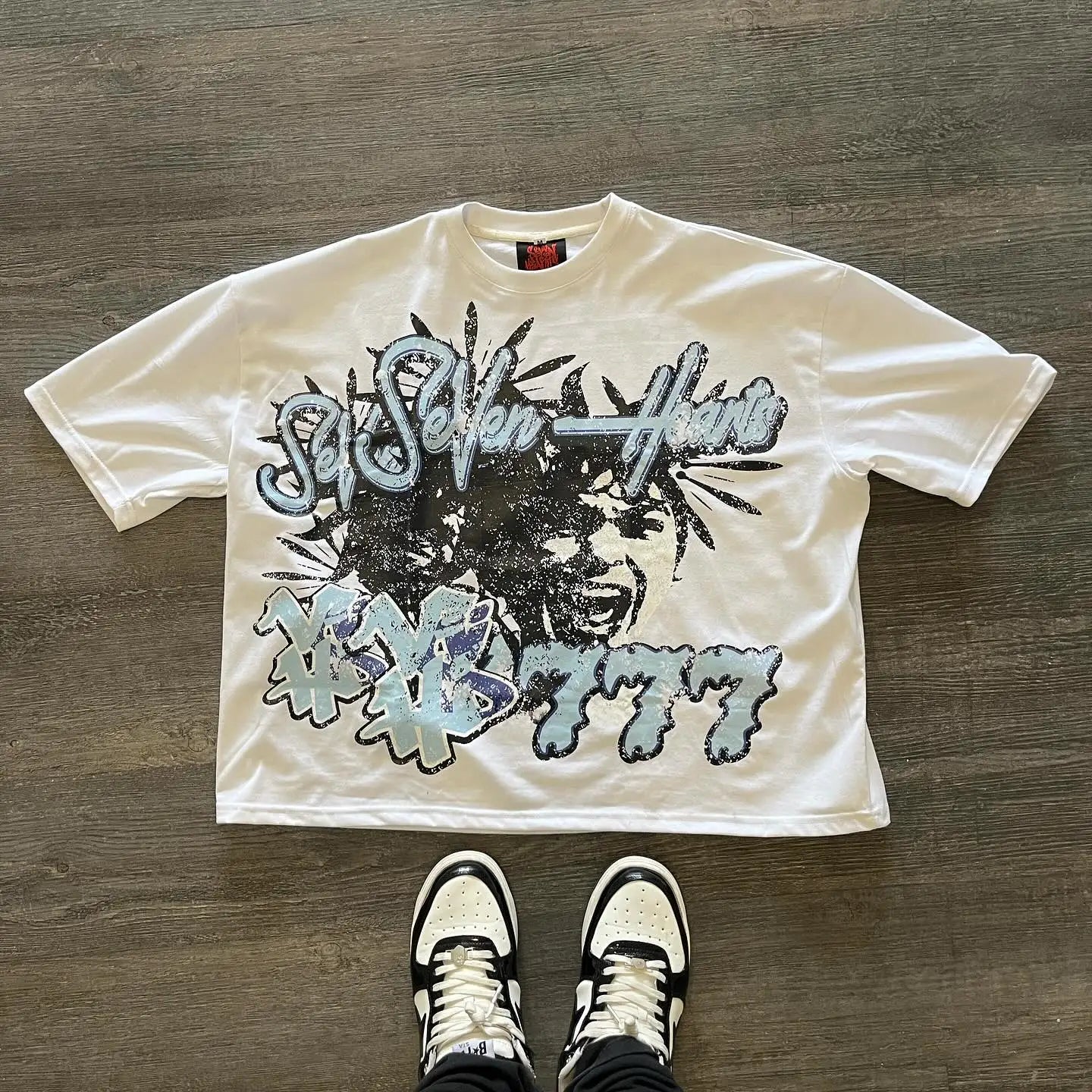 American 777 graphic t shirts print oversized gothic Smart Casual Harajuku streetwear graphic y2k tops goth men clothes