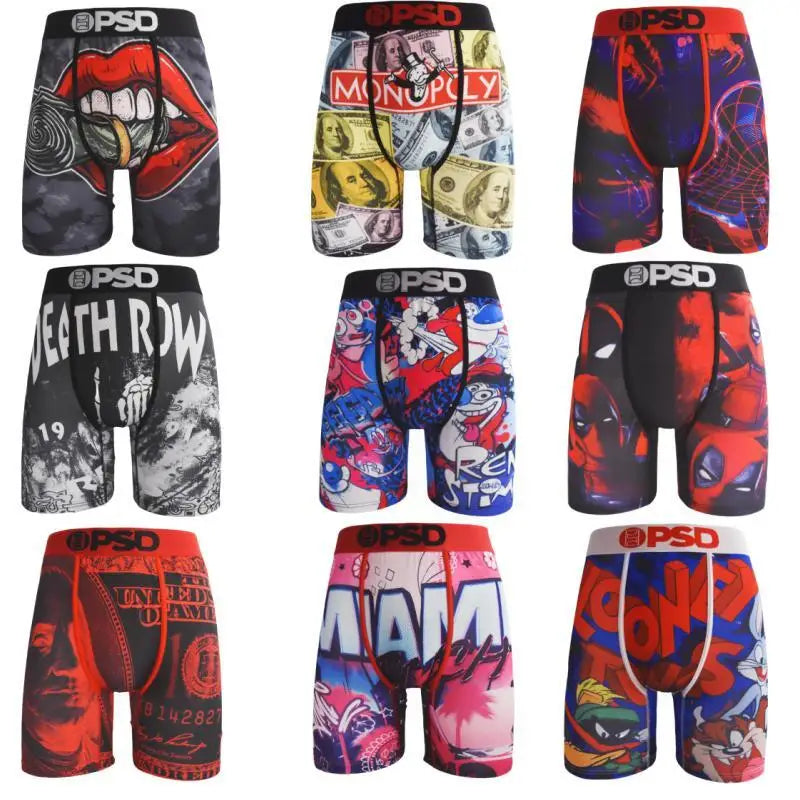 Men's Print Boxershorts, Underpants, Sexy Underwear, Fashion Panties