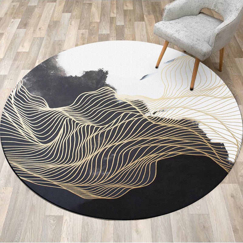 Black And White Mats With Abstract Gold Painting