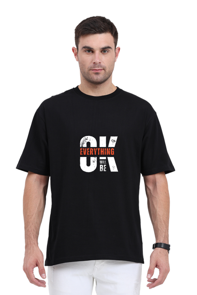 Oversized Classic T-shirt for Men- Everything will be OK