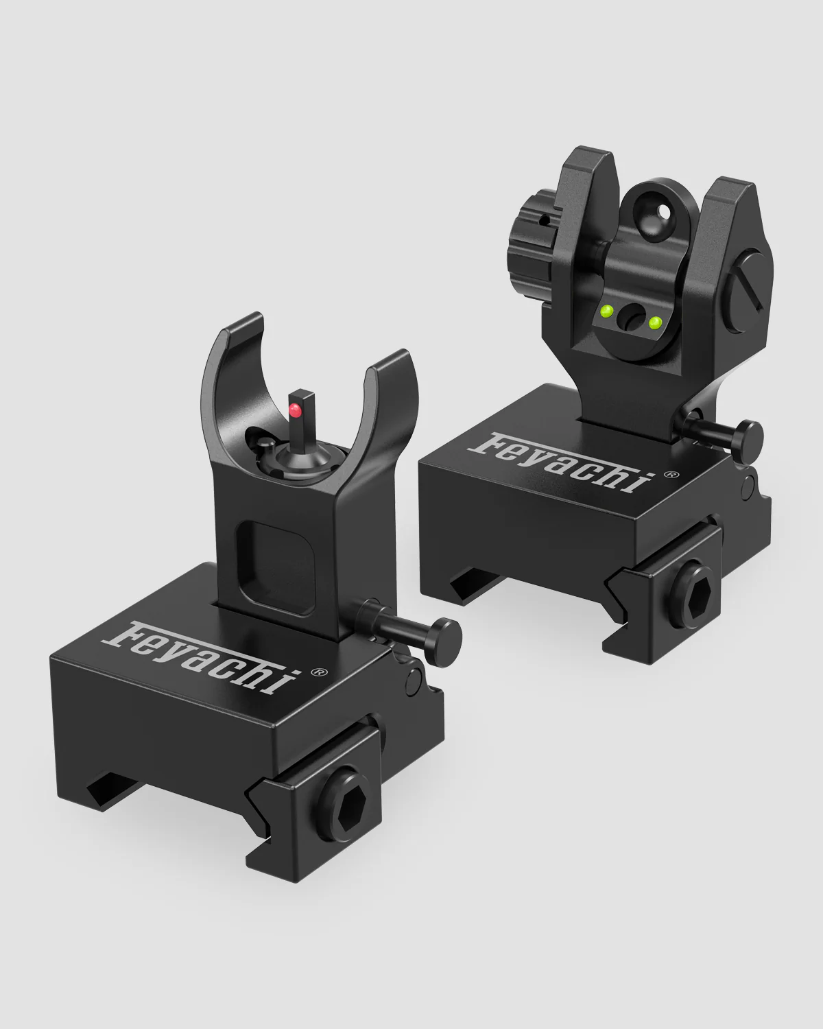 Feyachi S27 Fiber Optic Iron Sights - Flip Up Red/Green