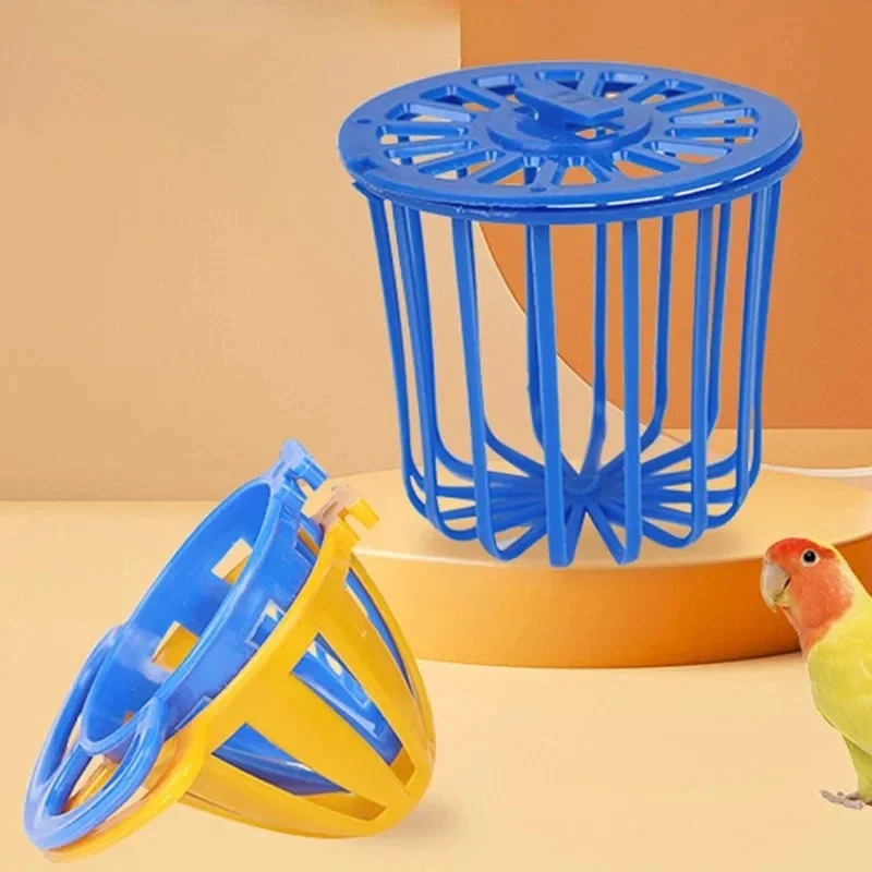 1 Bird Feeder Cage, Fruit and Vegetable Rack Cage, Channel Hanging Basket Container, Toy Pet Parrot Feeder Cage Supplies