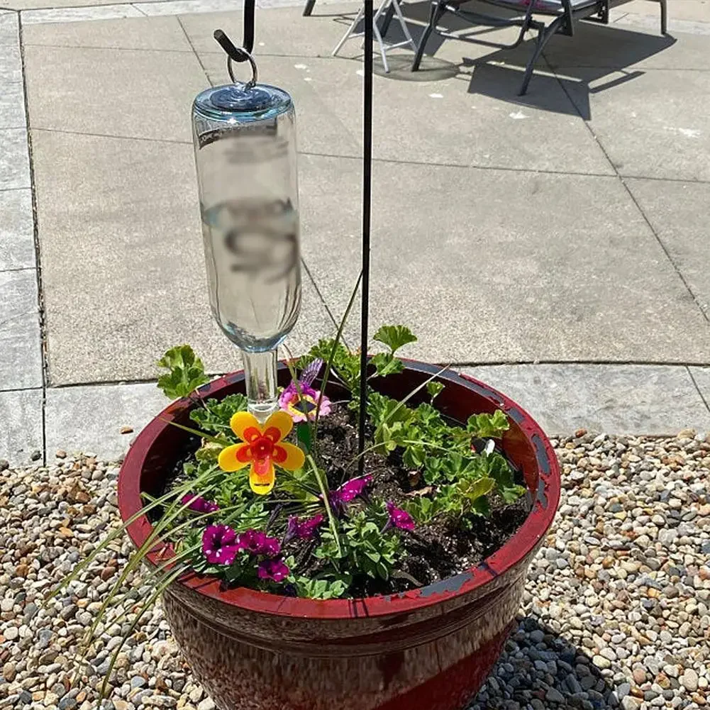 DIY Hummingbird Feeder Kits Flower Shape Feeding Port Turn Recycled Bottles Into Water Bird Feeder for Outdoor Patio Garden Yard