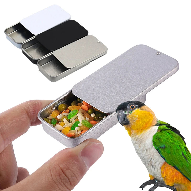 Bird Training Food Jar Parrot Hand-held Feeder Mini Feeding Box Bird IQ Growth Training Tool Bird Interactive Toy Mini Pet Tank