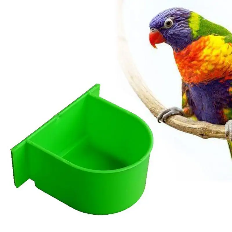 Plastic Pet Birds Hanging Feeding Trough Parrot Food Water Bowl Feeding Splash-proof Cup Bird Pigeons Cage Feeder Supplies