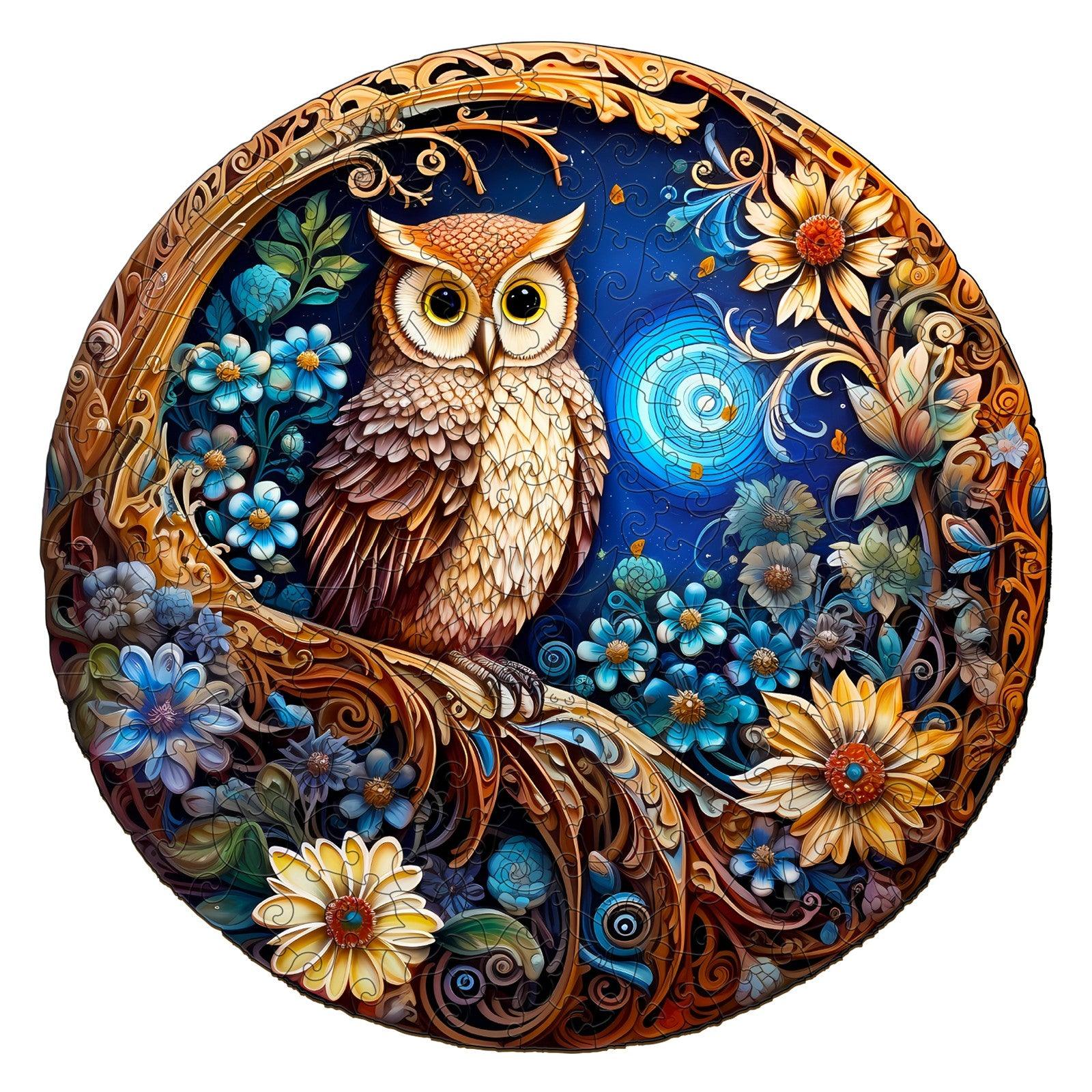 Moonlight Owl Wooden Jigsaw Puzzle