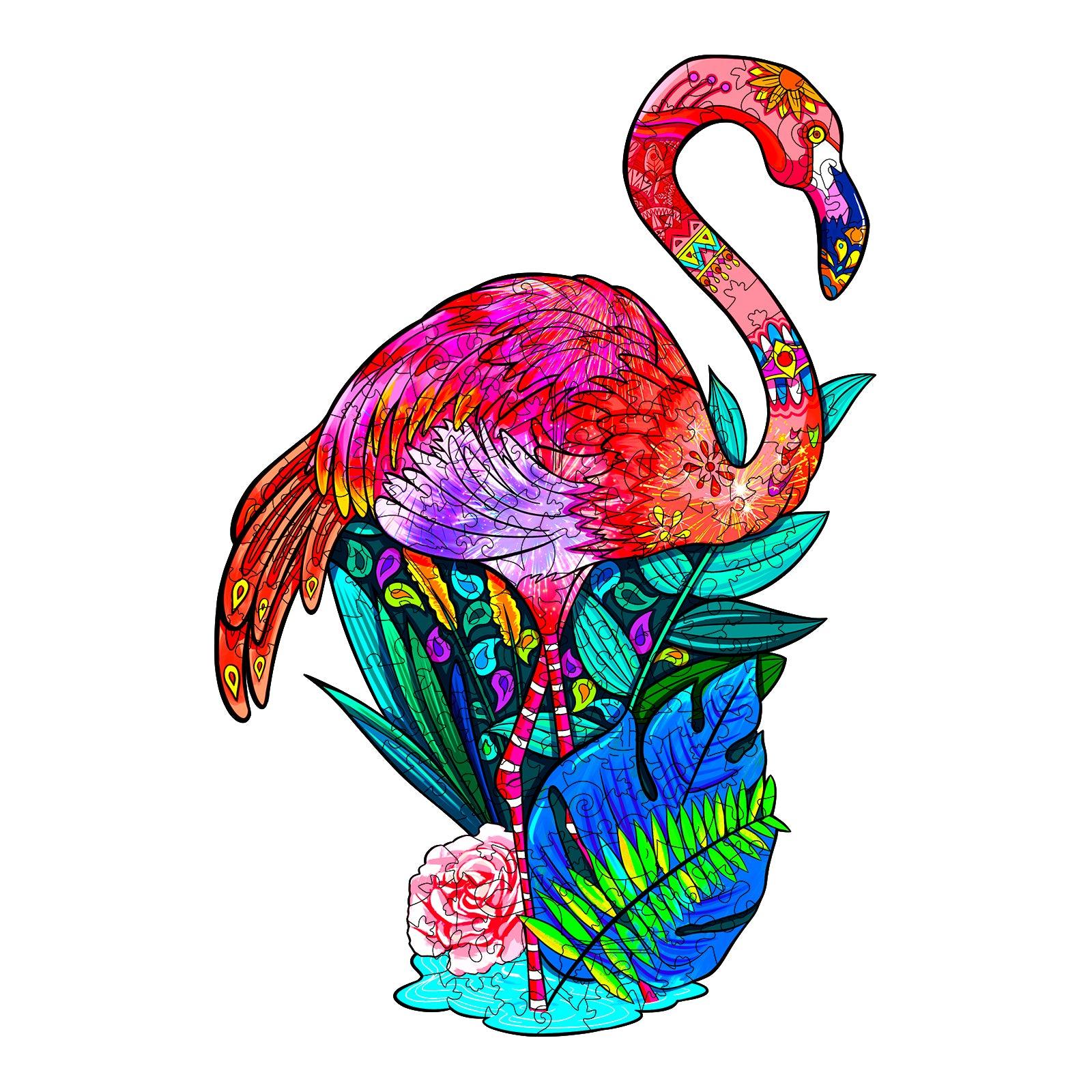 Passionate Flamingo Wooden Jigsaw Puzzle