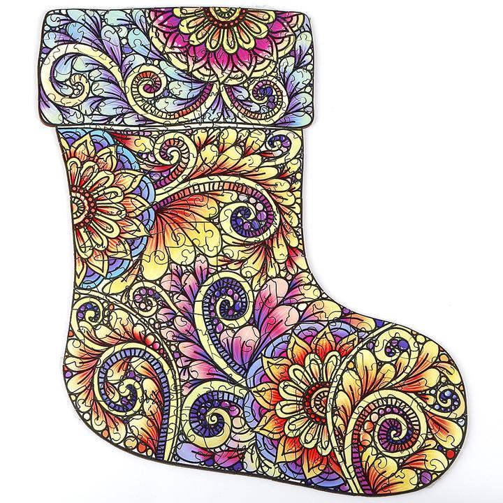 Christmas Socks Wooden Jigsaw Puzzle
