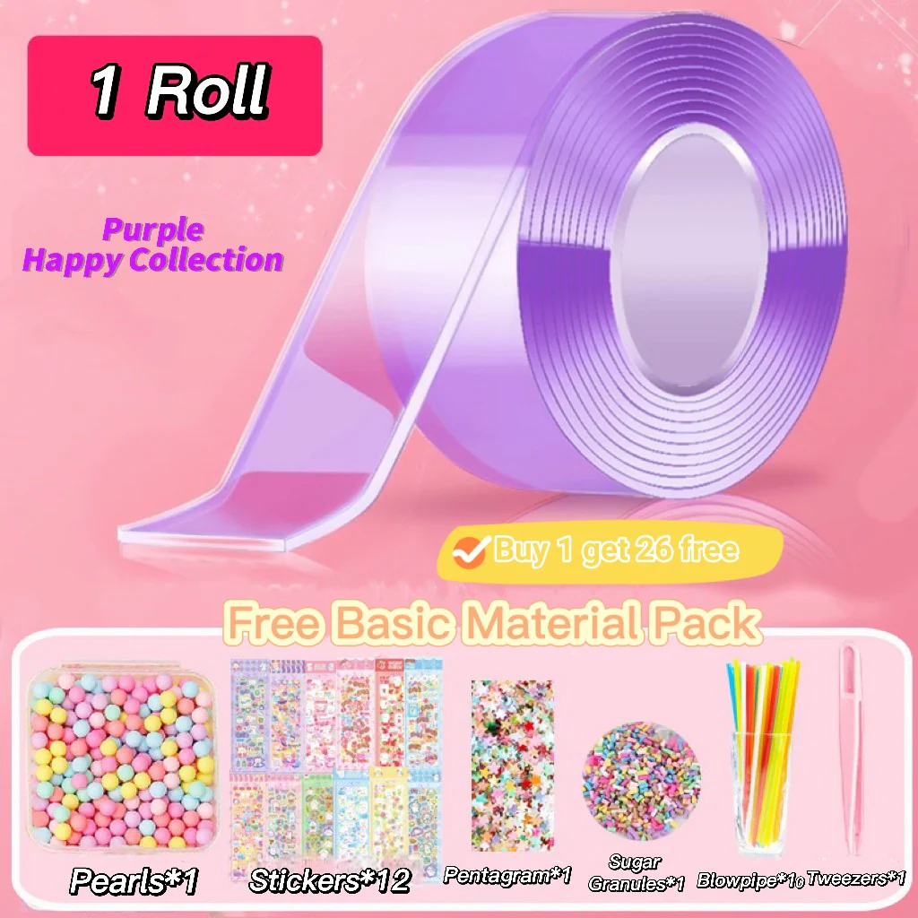 1 Roll of Nano Tape (pink) + basic material pack