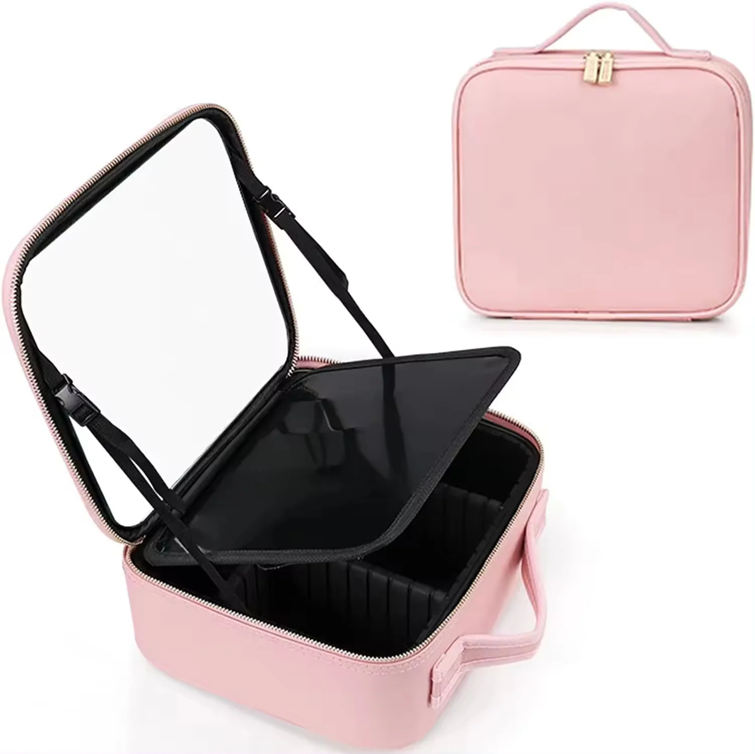 Makeup Bag with LED Mirror Cosmetic Travel Case