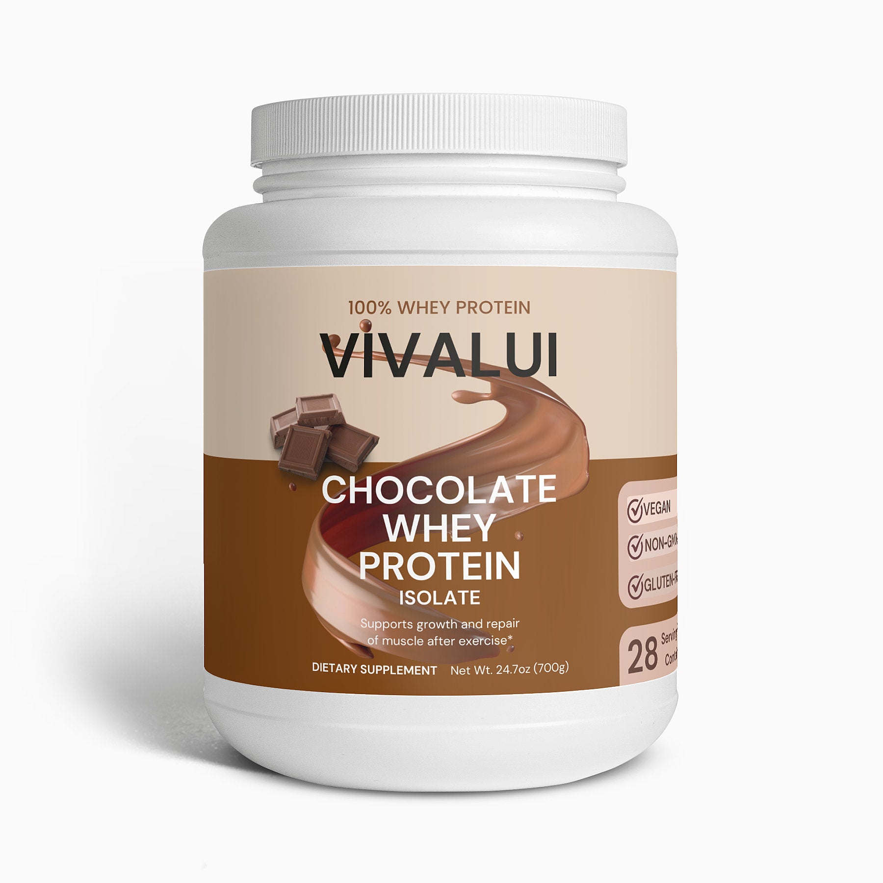 Vivalui Whey Protein Isolate Chocolate Flavored for Healthy Smoothies