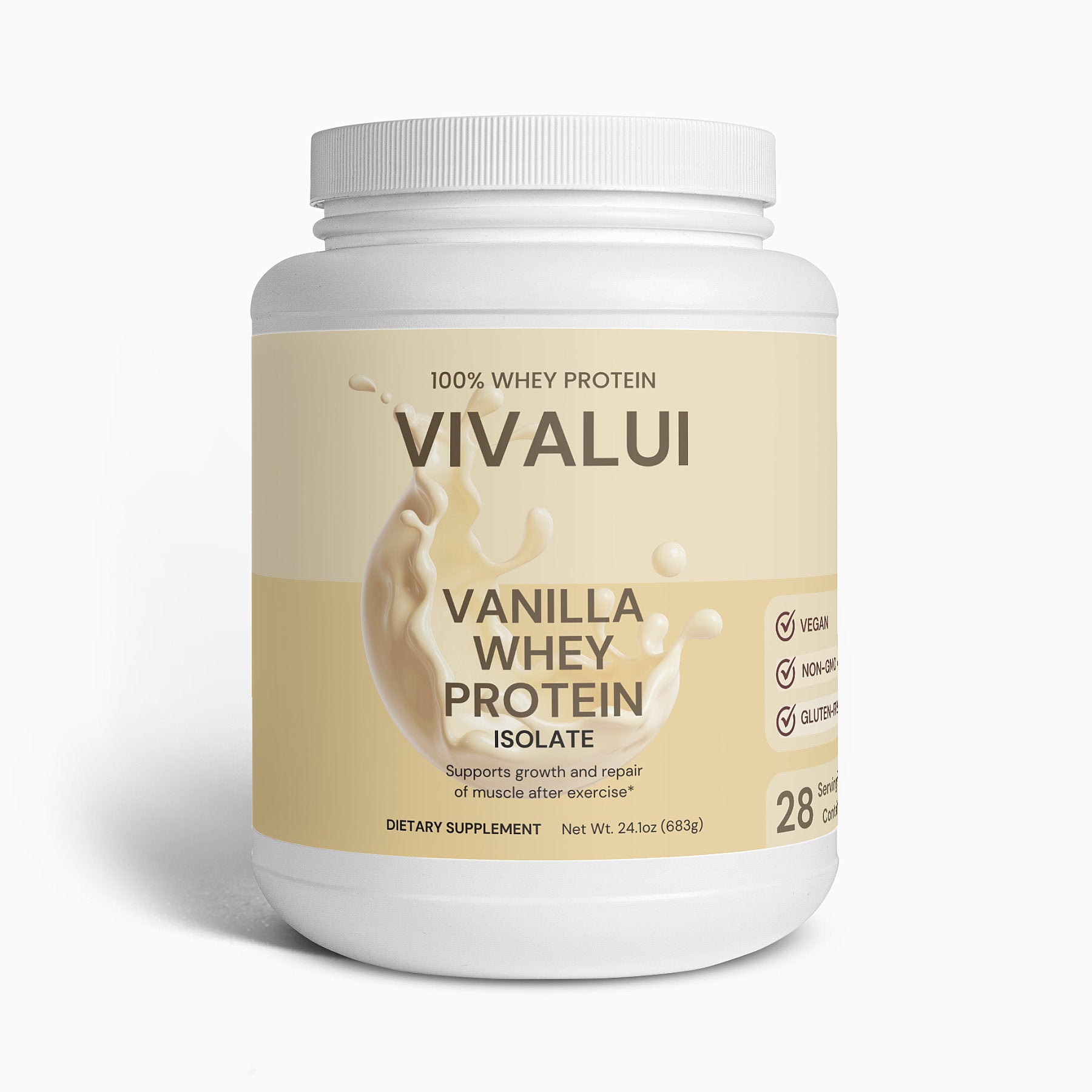 Vivalui Whey Protein Isolate Vanilla Flavored for Healthy Smoothies