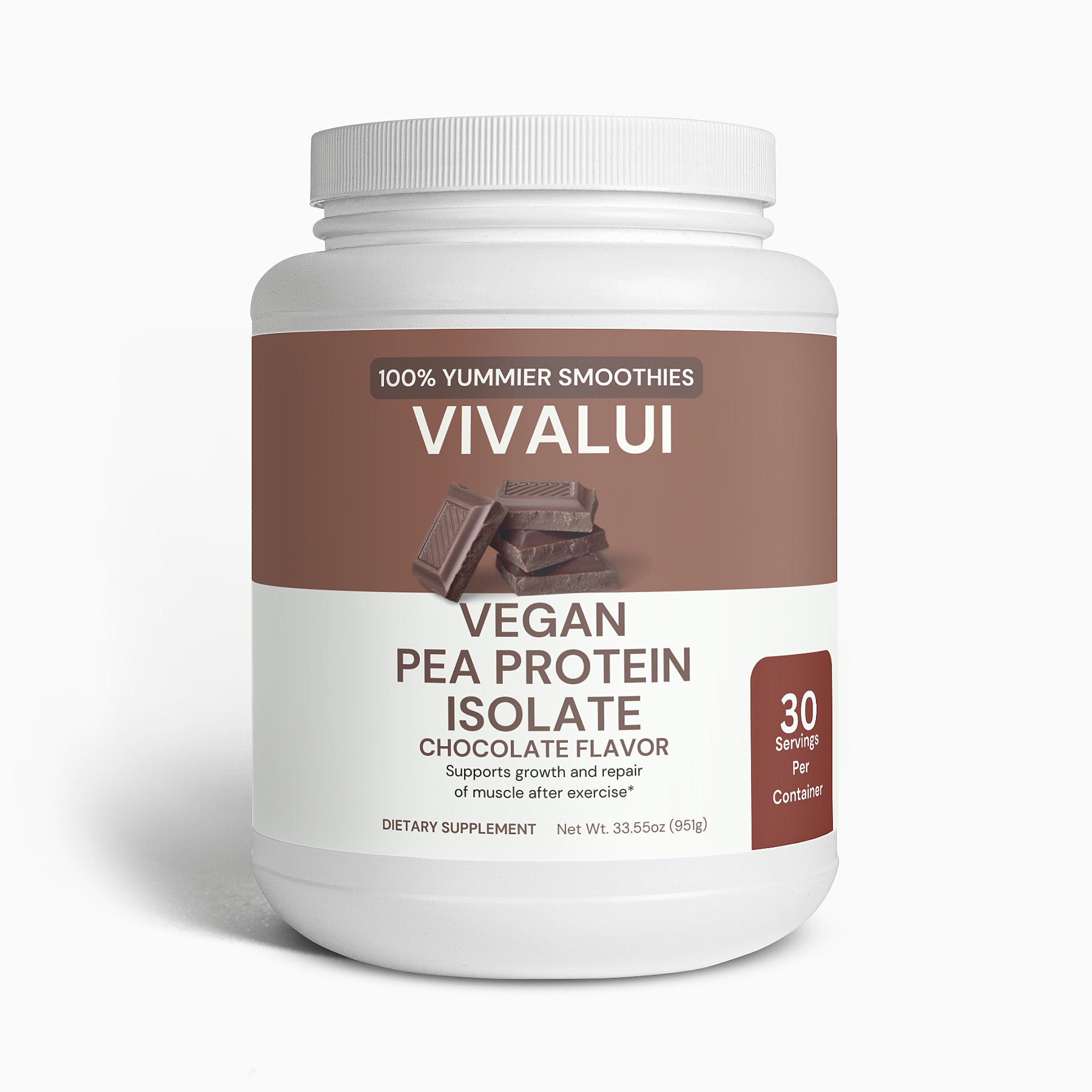 Vivalui Vegan Pea Protein Isolate Chocolate Flavored Enhance your meals and smoothies