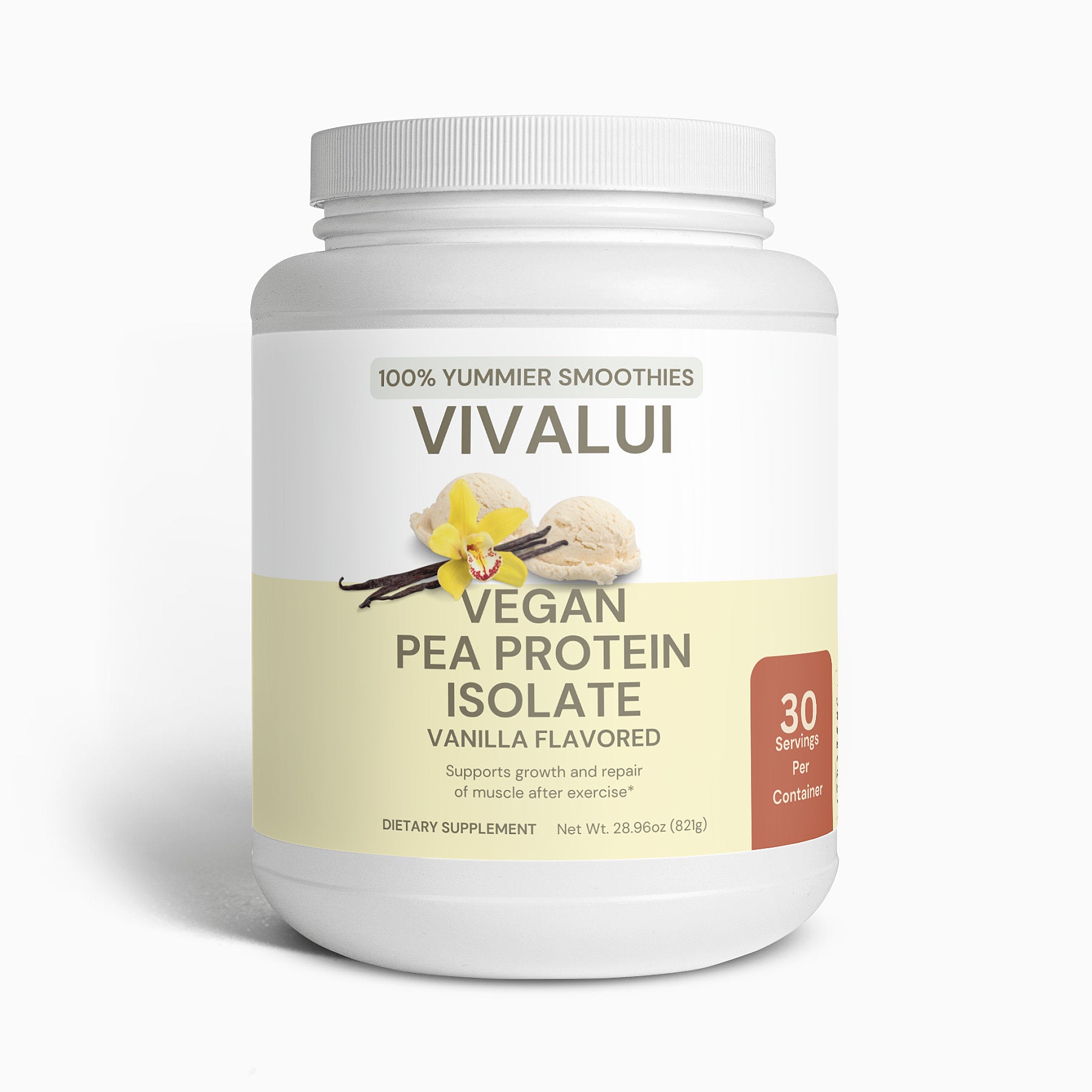 Vivalui Vegan Pea Protein Isolate Vanilla Flavored For Healthier meals and Yummier Smoothies