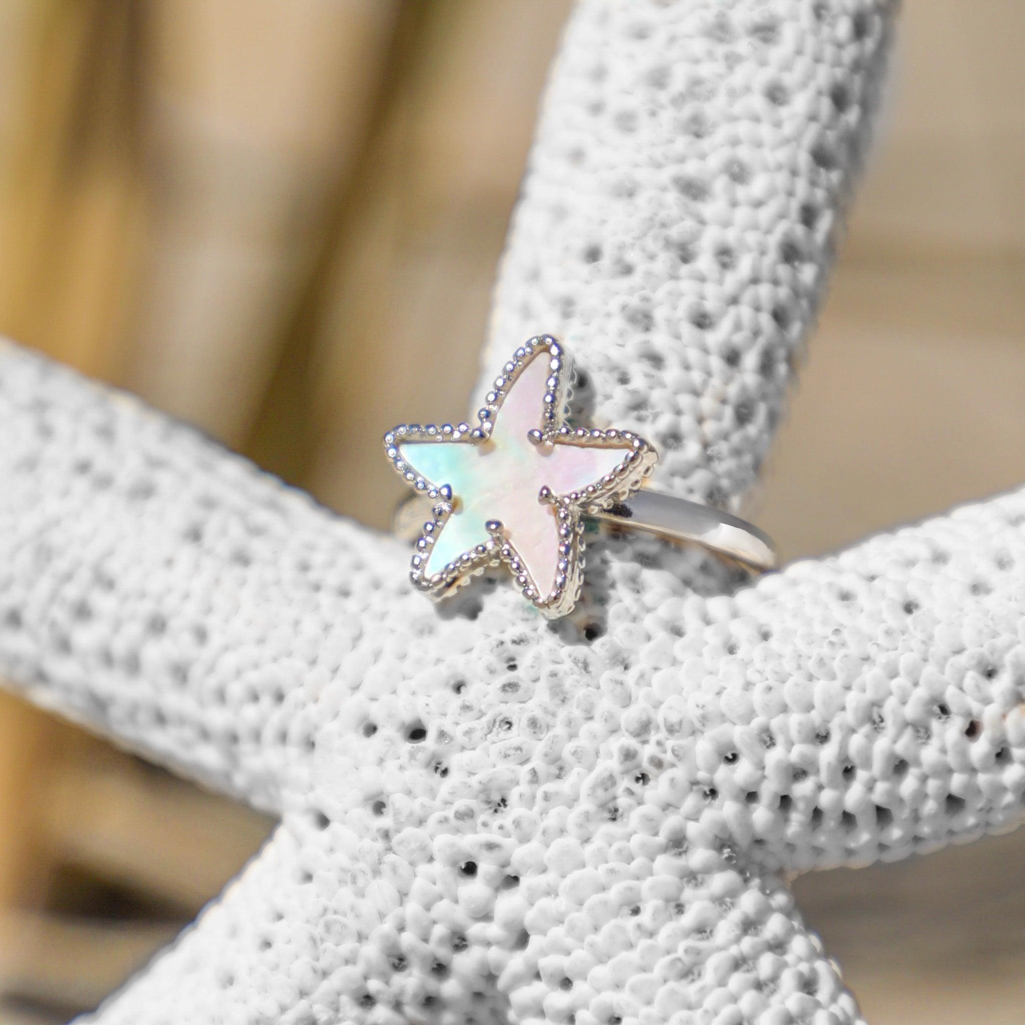 Mother of Pearl Starfish Ring