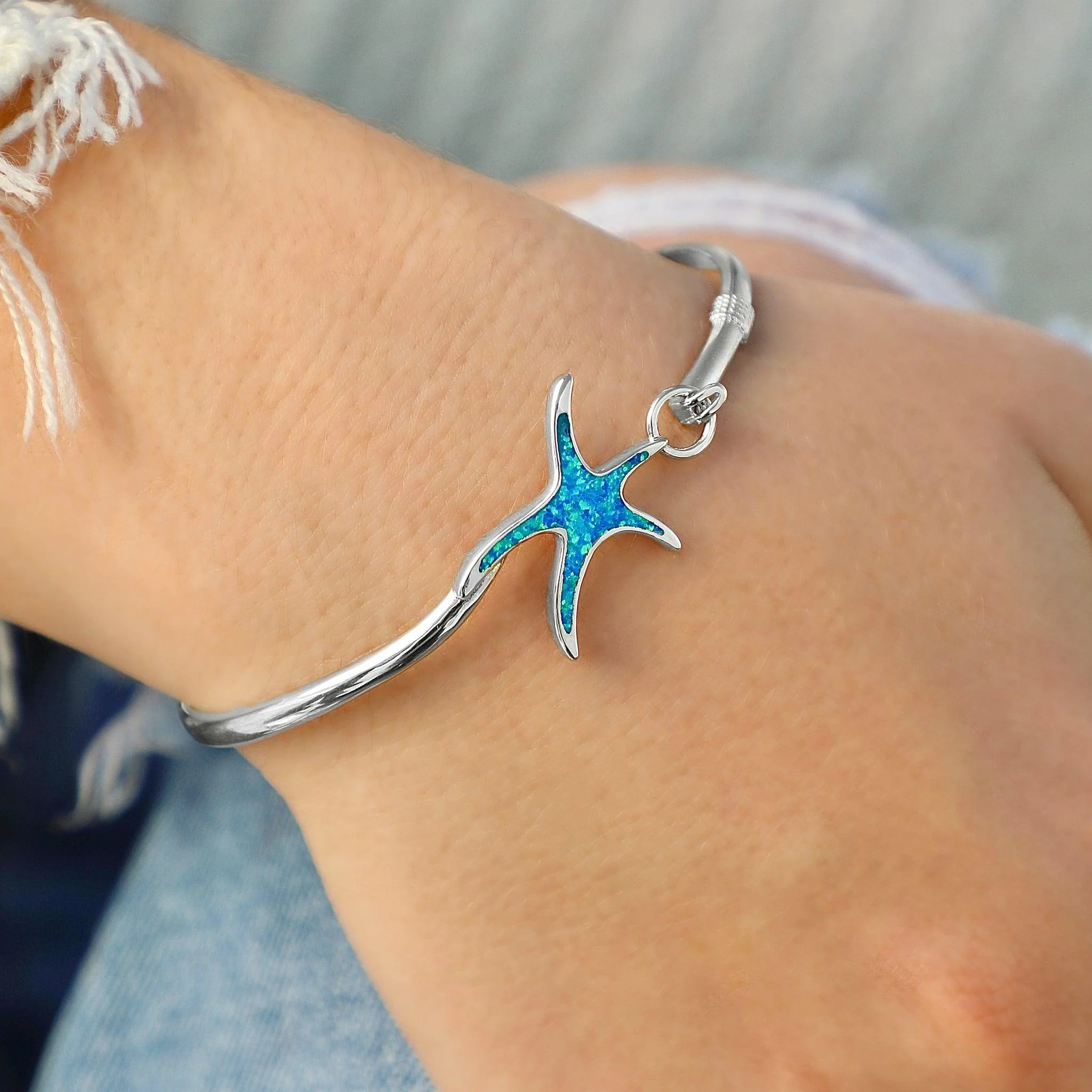 Opal Inlay Starfish Bracelet