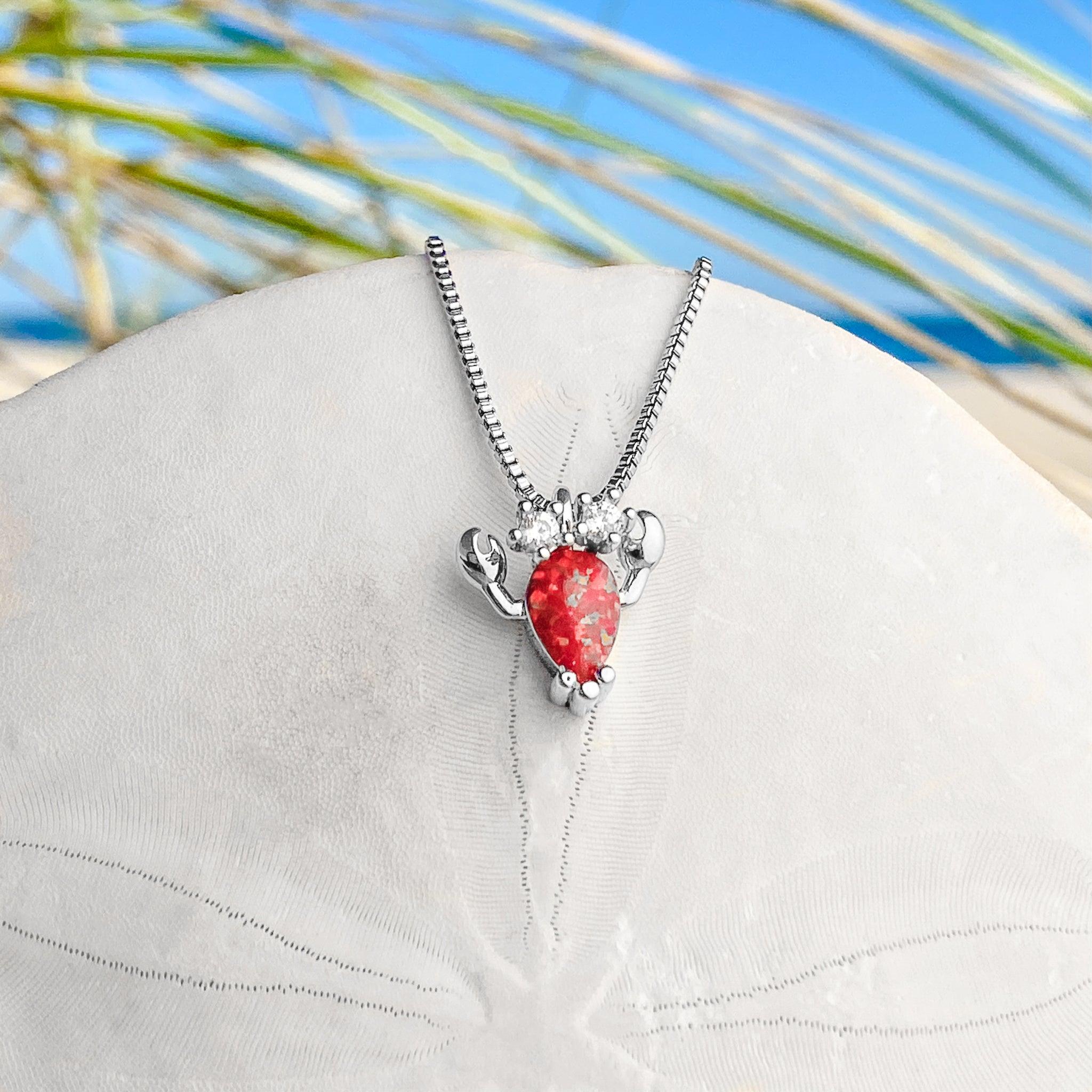 Opal Lobster Necklace
