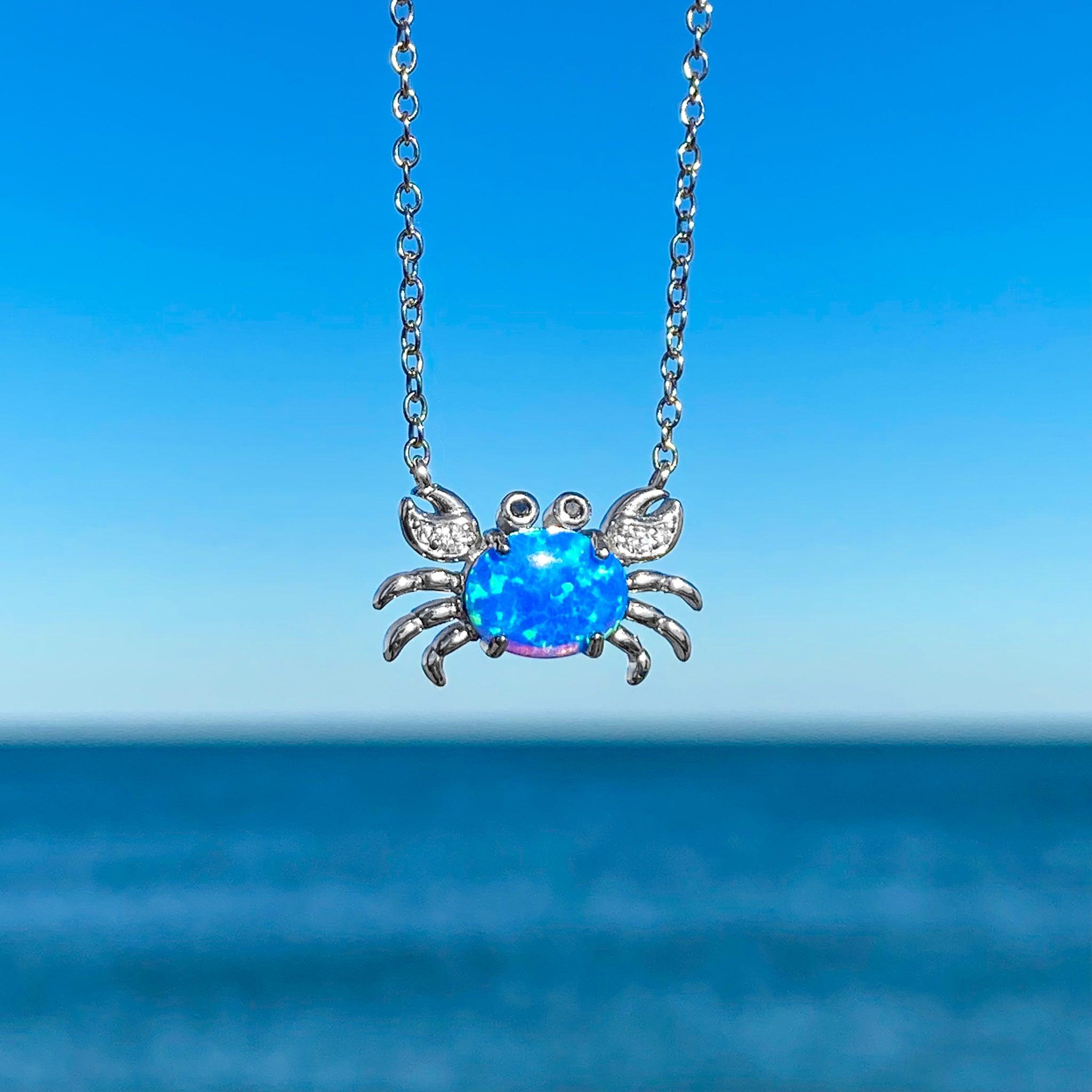Opal Nautical Crab Necklace