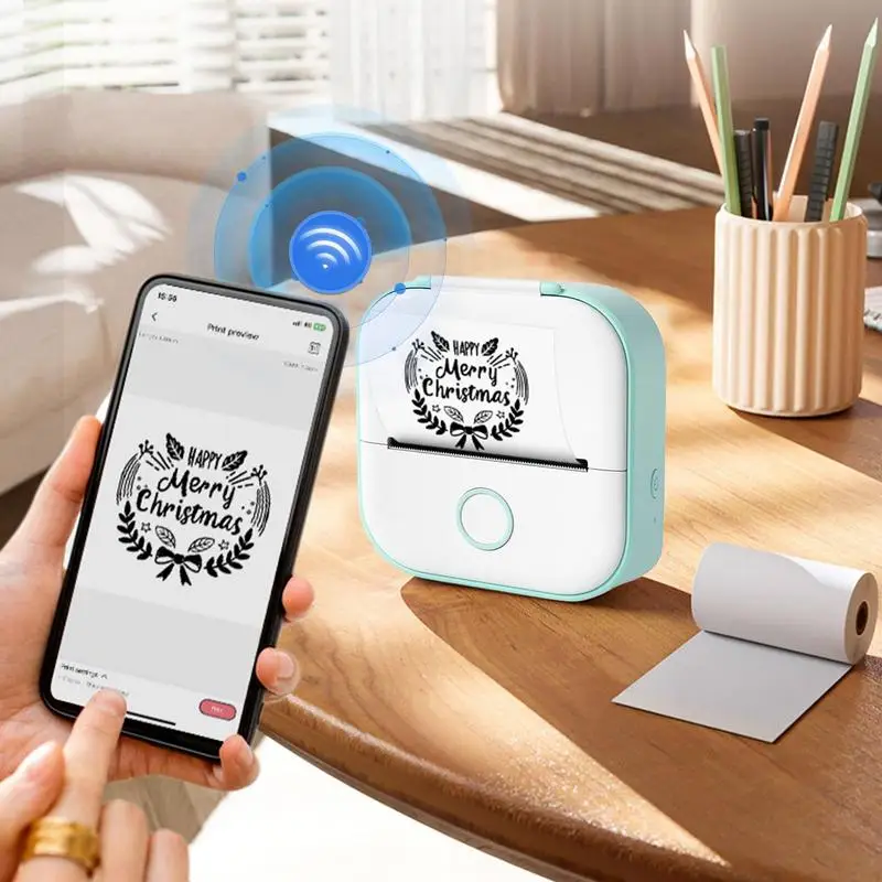 Portable Wireless Smart Mini Printer – Inkless Thermal Pocket Printer for Stickers, Self-Adhesive Labels, and Retro Photos , wireless mini printer , portable wireless printer