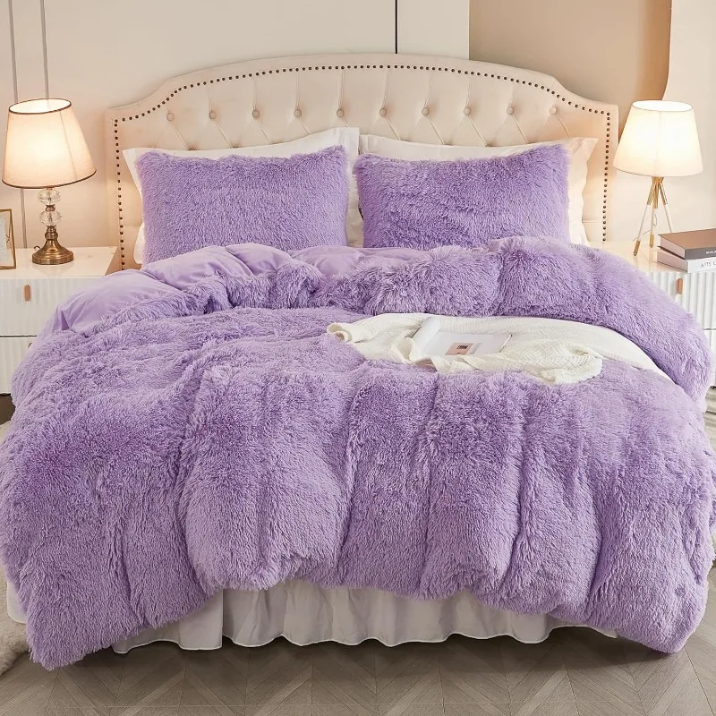 Luxury Fuzzy Duvet Cover Set – Plush, Soft, and Shaggy Comforter Cover for a Cozy Bed