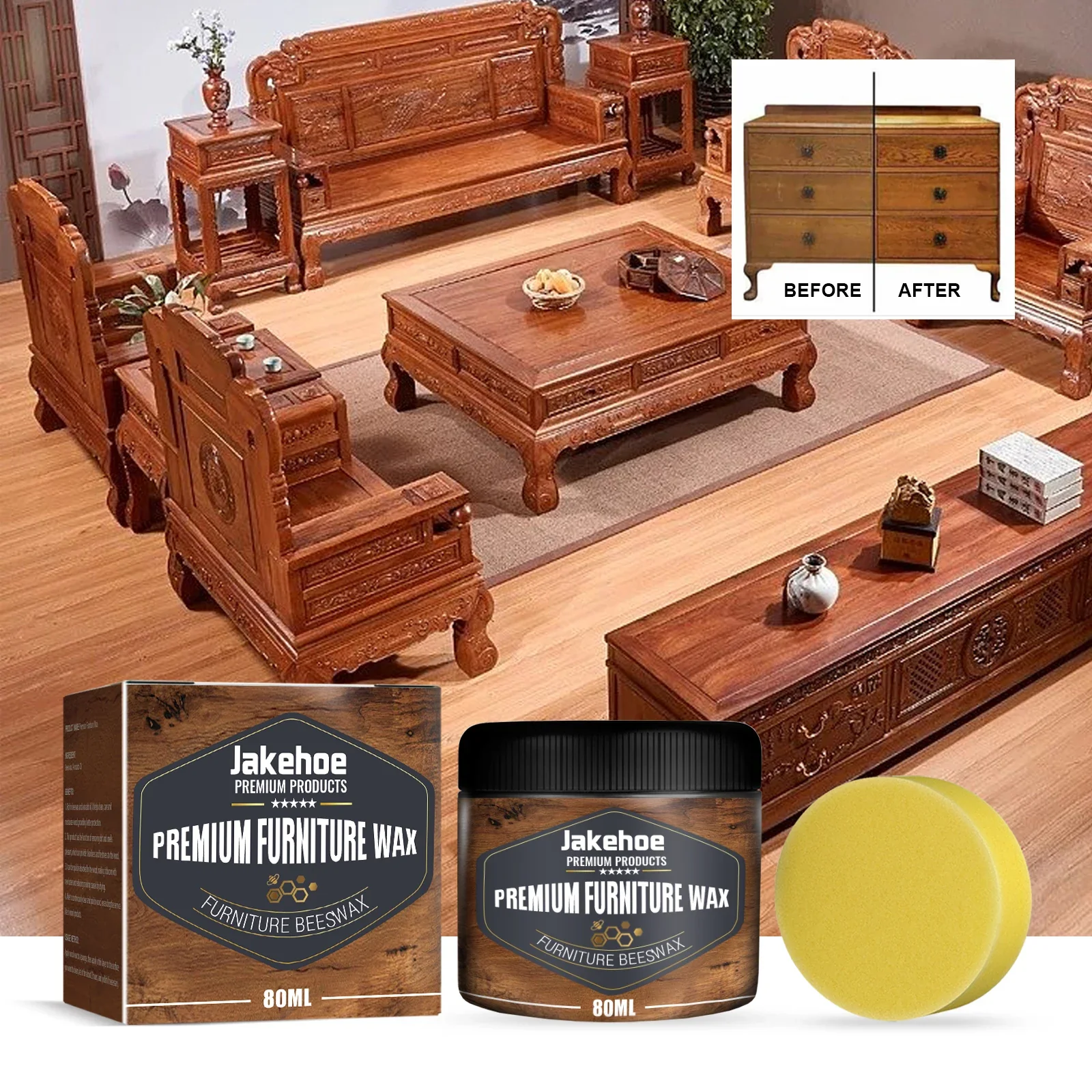 Premium Furniture Wax Set – Wooden Furniture and Floor Cleaning Polish, Includes Scratch Removal Wax Kit , furniture wax , wax for wood