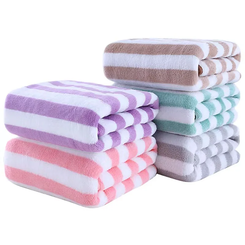 Striped Quick Dry Bath Towel Set – Soft and Absorbent Microfiber Towels for Adults, Includes Face and Hand Towels for Bathroom or Pool Use , quick dry beach towel , micro fiber towel