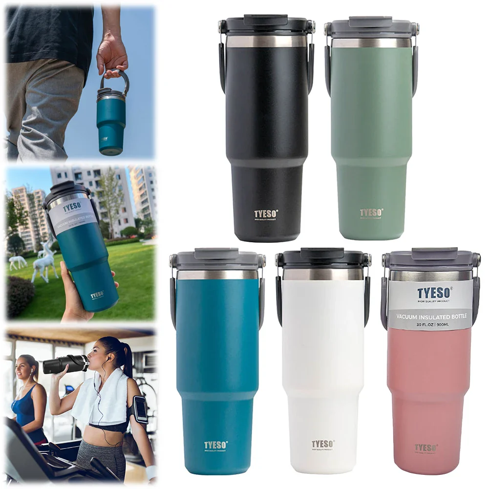 Travel Mug Stainless Steel Double-Layer Insulation , Outdoor Water Bottle with Straw & Handle,  Travel and Sports Water Bottle , insulated coffee mugs , travel mugs