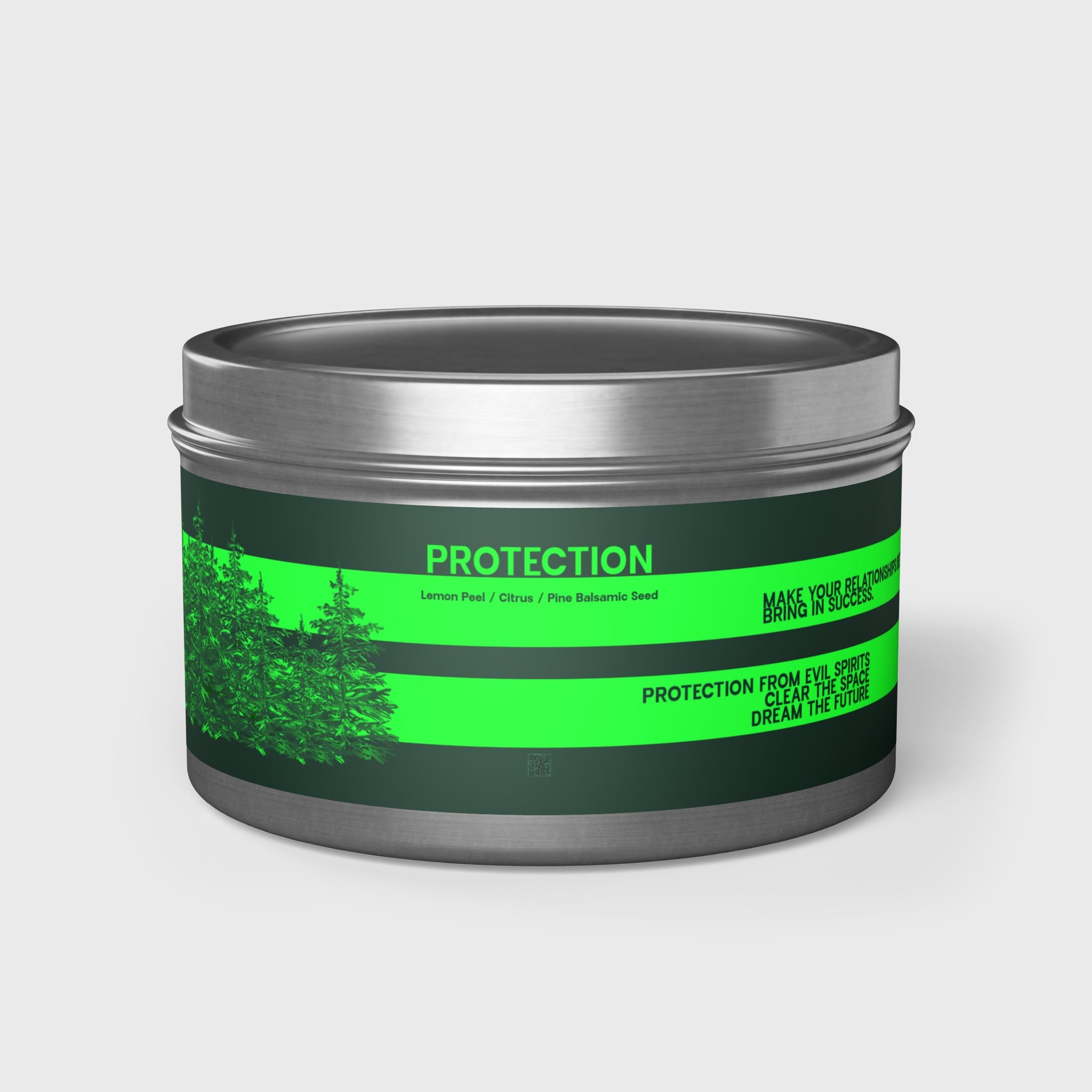Evergreen Scent Tin Candles with good advice