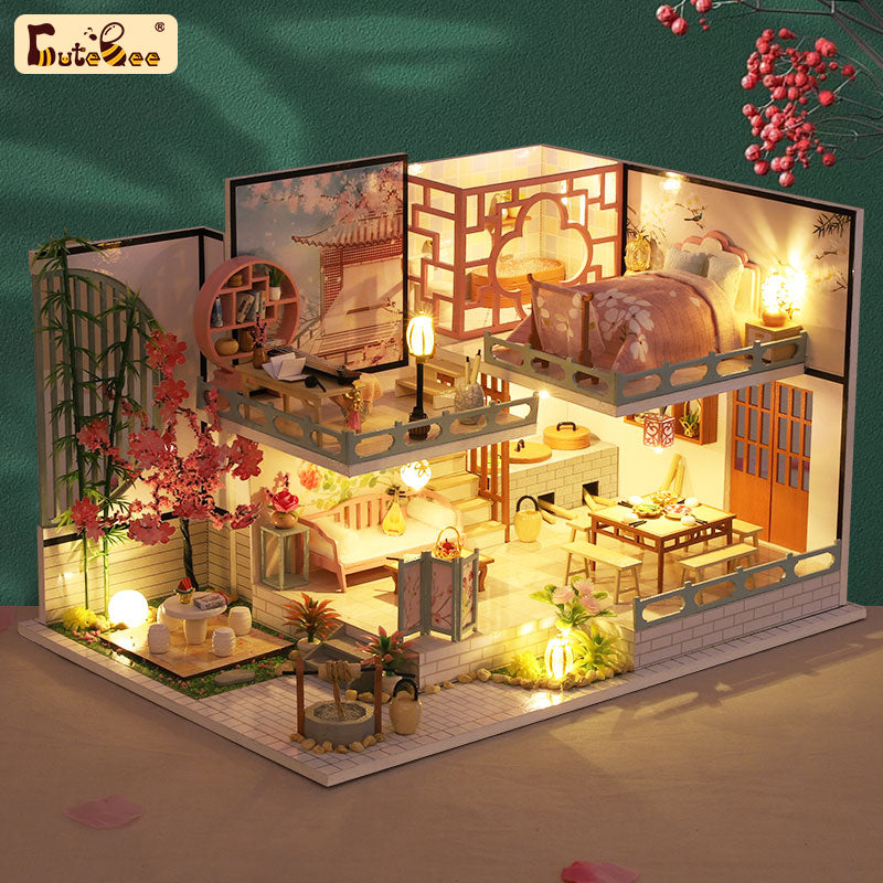 CUTEBEE 1: 24 DIY Dollhouse Kit (Guqin Pavilion)