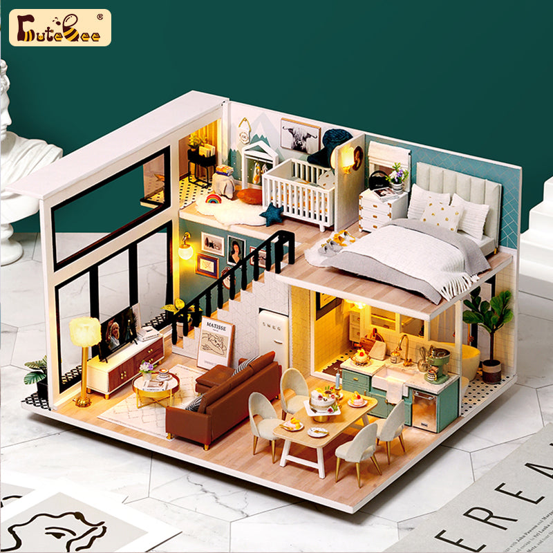 CUTEBEE 1: 24 DIY Dollhouse Kit (Comfortable Life)