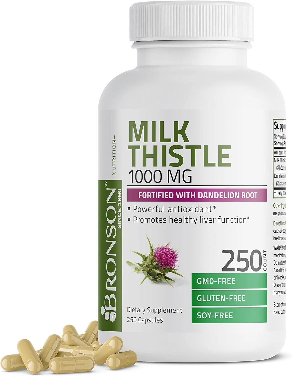 Milk Thistle 1000mg Silymarin Marianum & Dandelion Root Liver Health Support, Antioxidant Support, Detox, 120 Capsules