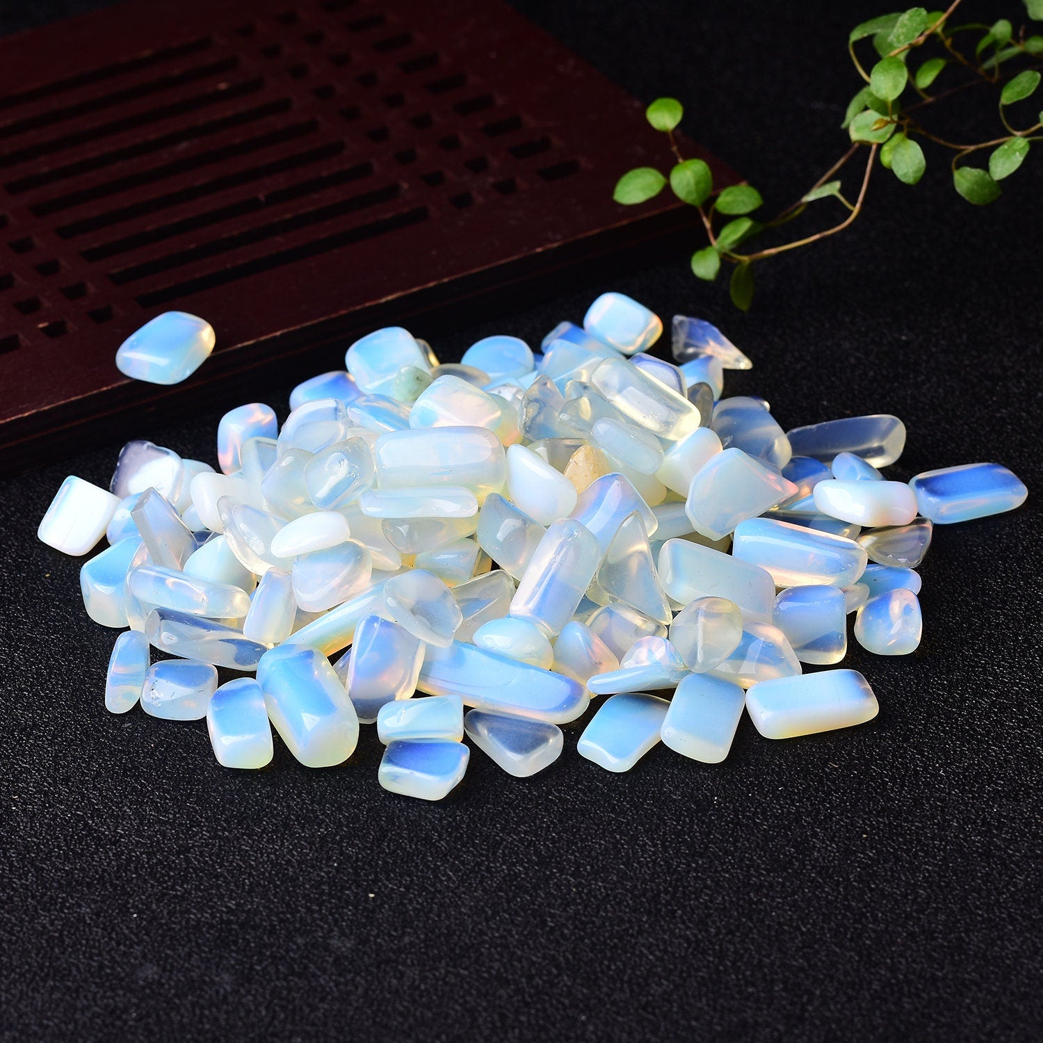 0.44LB Polished Natural Opal Tumbled Stones Reiki Gravel Crystal Stones Hand-Polished for FishTank Decor Garden Tank Décor Room Decor