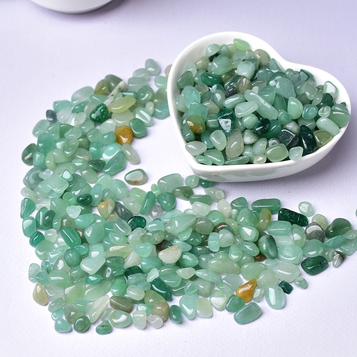 0.44LB Bulk Hand Polished Natural Aventurine Stones Reiki Gravel Crystal Stones Decoration FishTank Decor Garden Tank Décor Room Decor