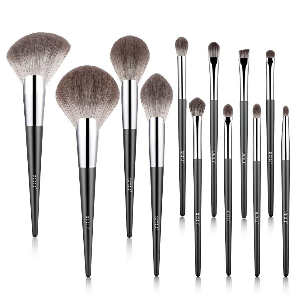 BEILI 12Pcs Premium Vegan Makeup Brushes Set BG12/BG12 With Bag