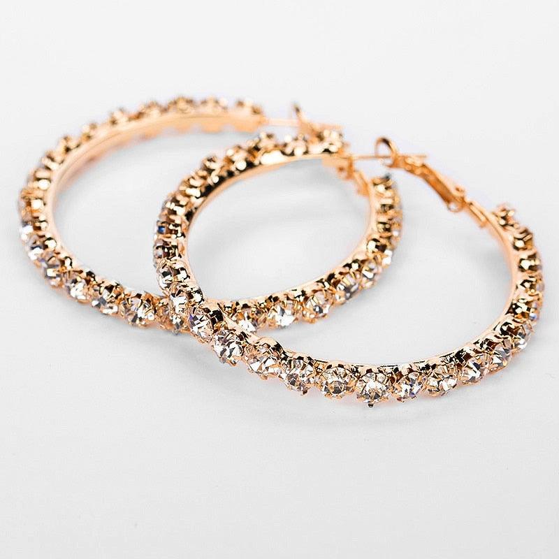 Luxury Oversize Crystal Hoop Earrings