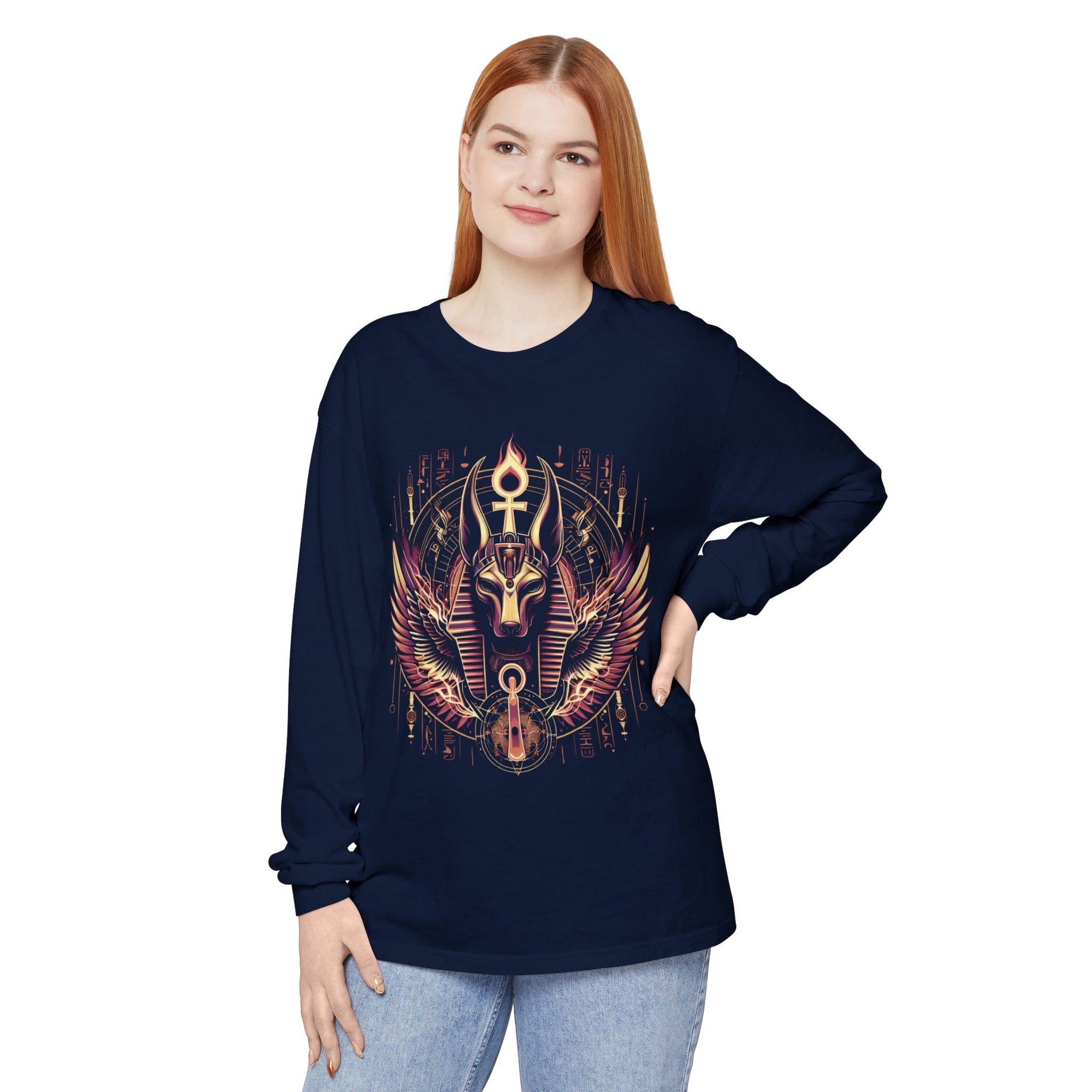 Anubis - Garment-dyed Long Sleeve T-Shirt