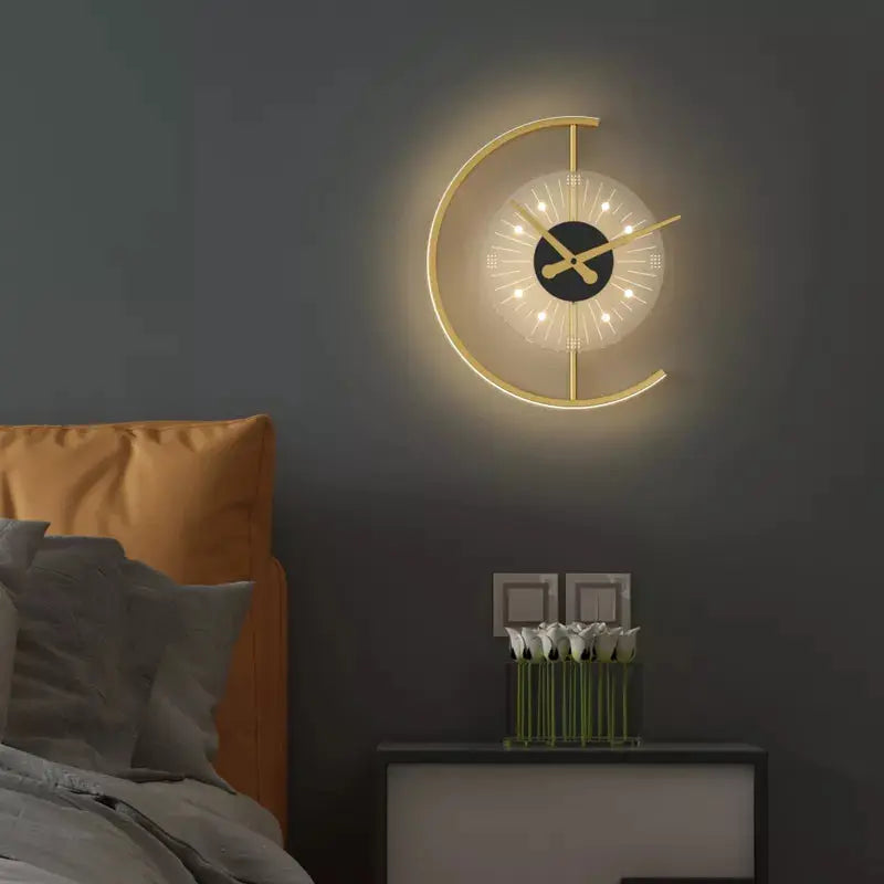 Applique murale moderne à LED en aluminium style pendule et horloge