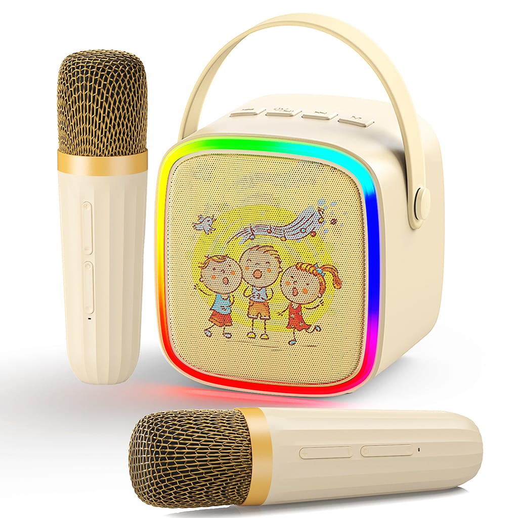 JYX D26 Karaoke Machine With Wireless Microphone for Kids With LED