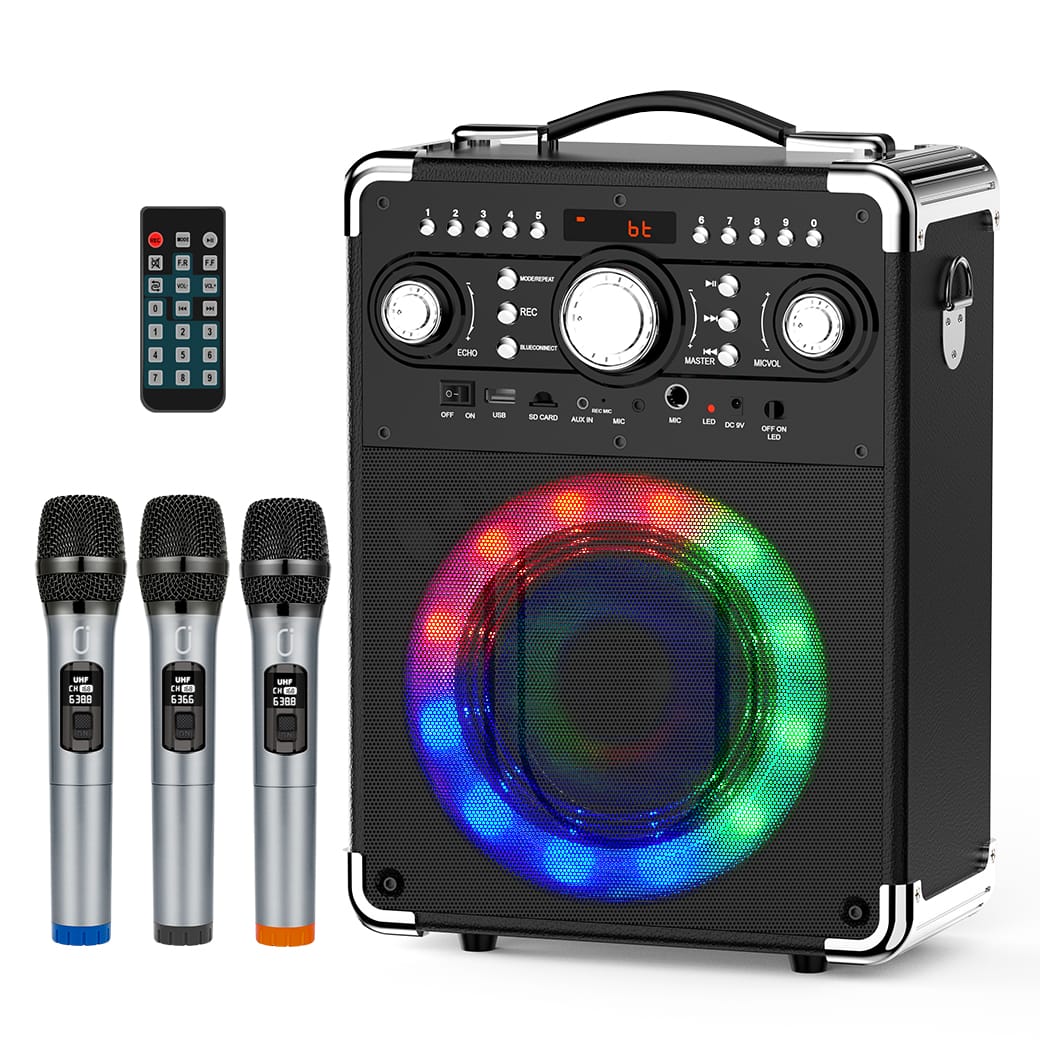 JYX S8 Karaoke Machine with 3 Wireless Microphones