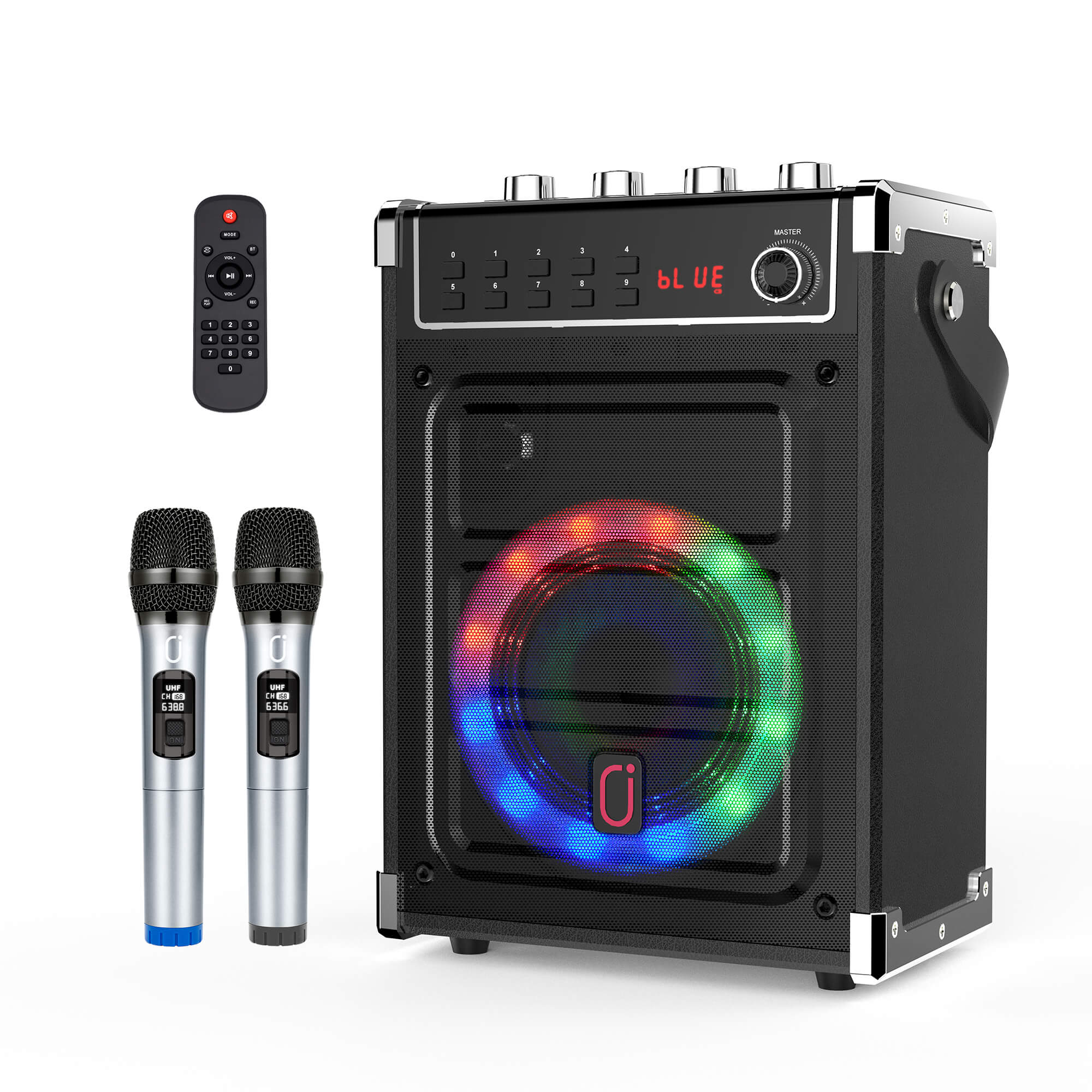 JYX 69BT Portable Karaoke Machine with 2 Wireless Microphones