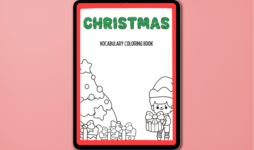 Christmas vocabulary coloring book (pdf)