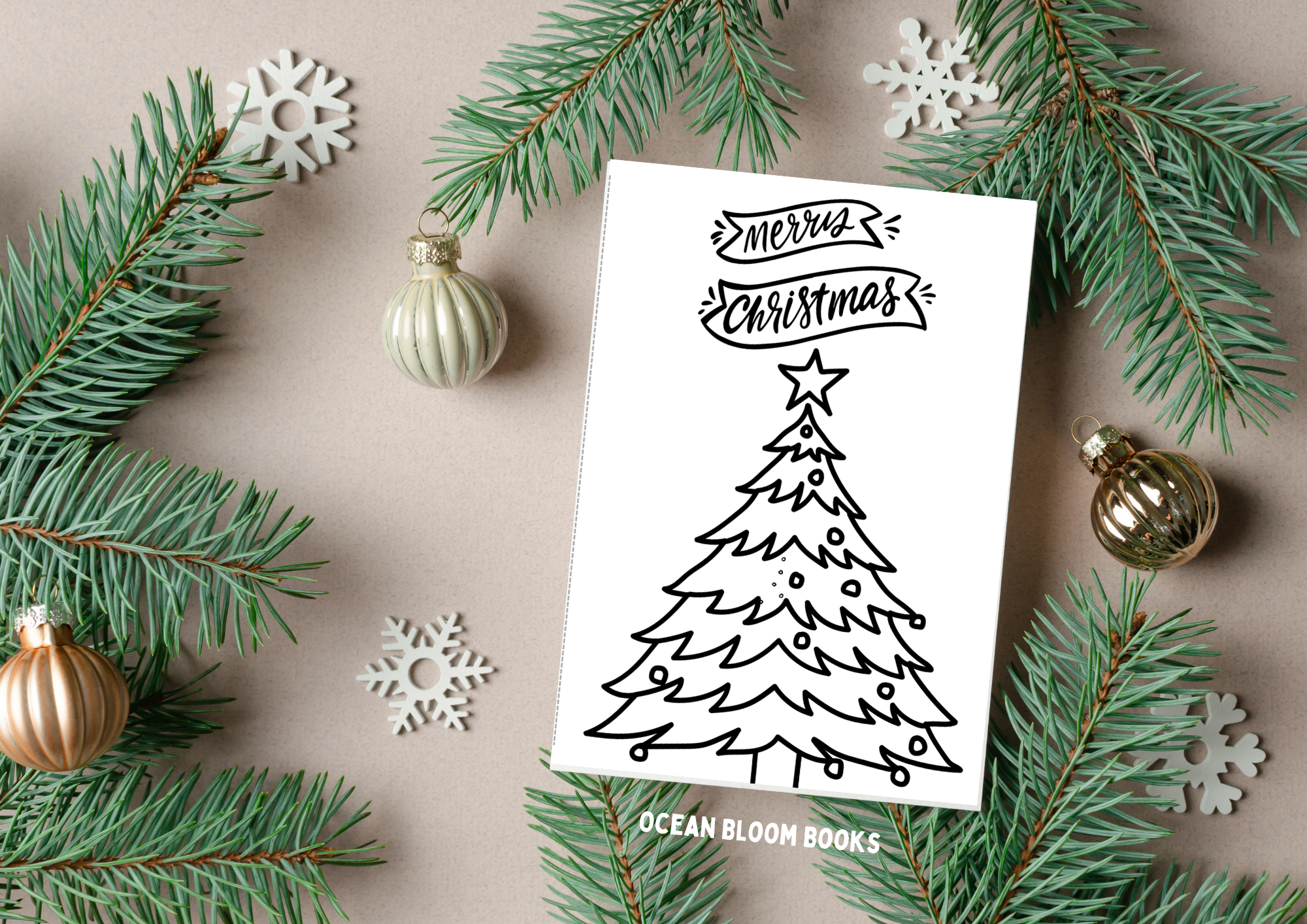 Christmas Colouring Card | Free Printable | Design 1