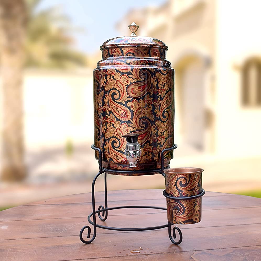 Printed Pure Copper Water Dispenser Tank- 5 Liter