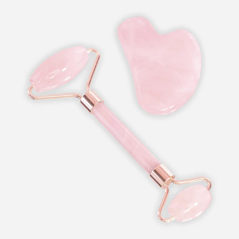 Rose Quartz Face Roller & Gua Sha Set