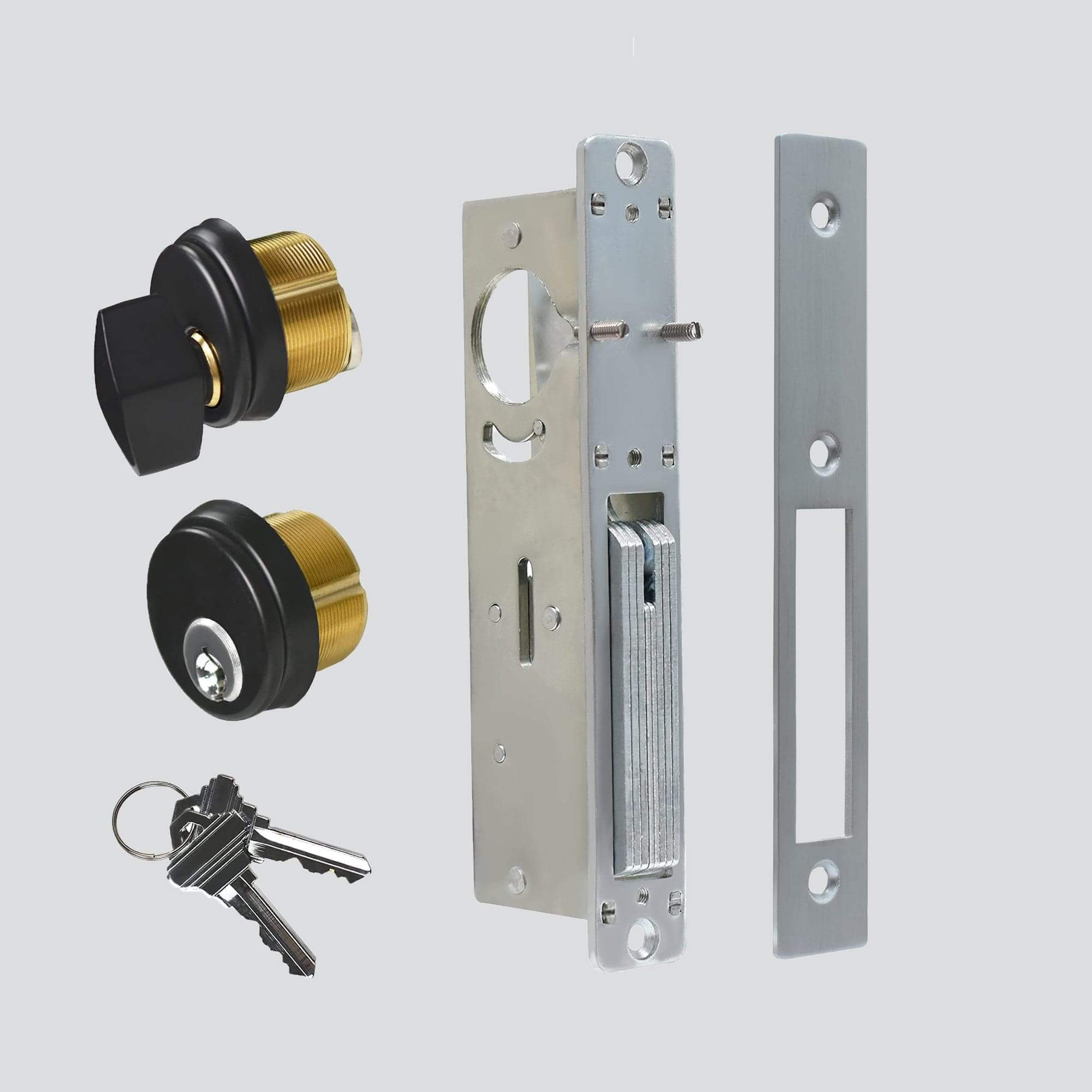 EASILOK Copy of Storefront Door Lock Alsecure Commerical Door Mortise Lock for Aluminum Shop Doors, Deadbolt, 1.1/8" BACKSET Black