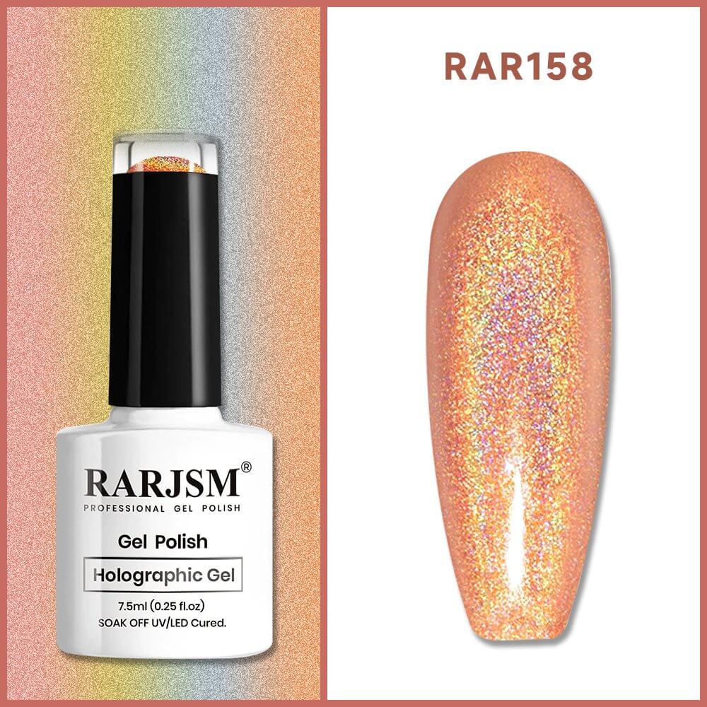 Orange Holographic Gel Nail Polish 7.5 ml #158