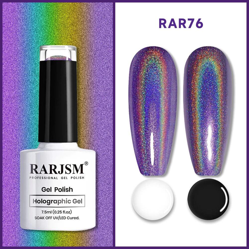 Dark Purple Holographic Gel Nail Polish 7.5ml #76