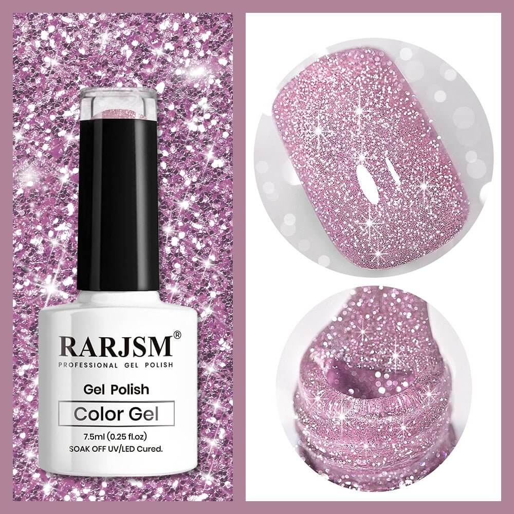Pink  Sparkle Shiny | RARJSM ®Reflective Glitter Gel Nail Polish | 7.5ml #81