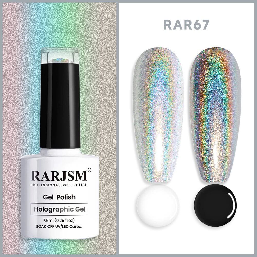 Silver Glitter Holographic Gel Nail Polish 7.5ml #67