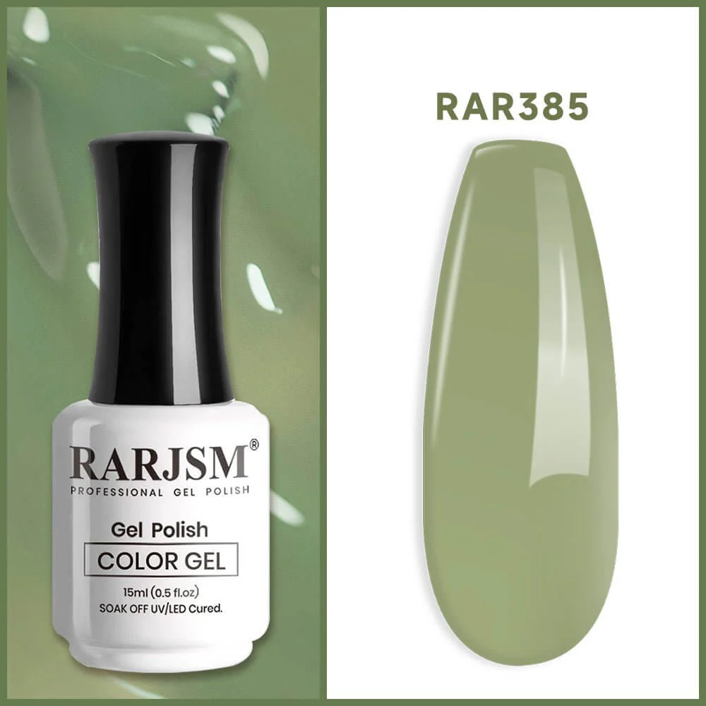 Translucent Sage green gel nail polish 15ml #385